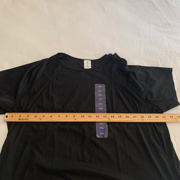 Members Mark Womens Moisture Wicking Work it Out Active Tee Shirt Black Size XXL - Picture 10 of 12